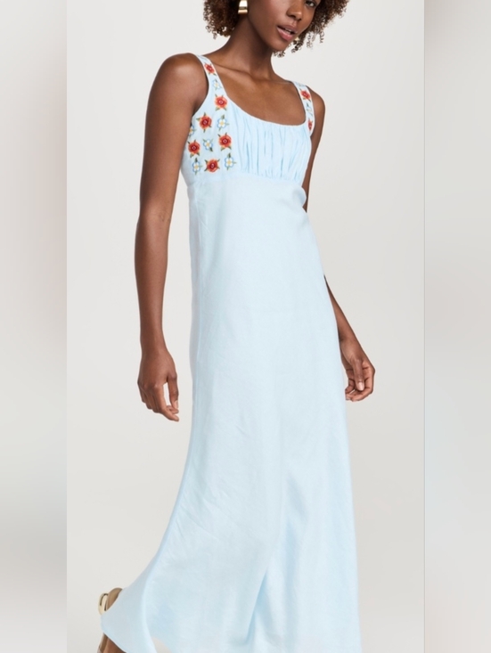 Fanm Mon Dresses & Skirts - ❤️Fanm Mon Lulu Dress Tuckernuck Linen Lined Embroidered Maxi Sz XL